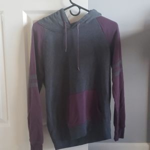 Grey and Maroon Zine Pullover Sweatshirt